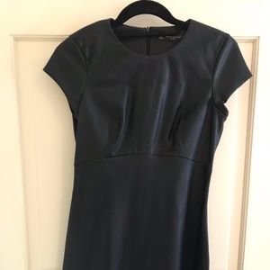 Zara Faux Leather Black Dress